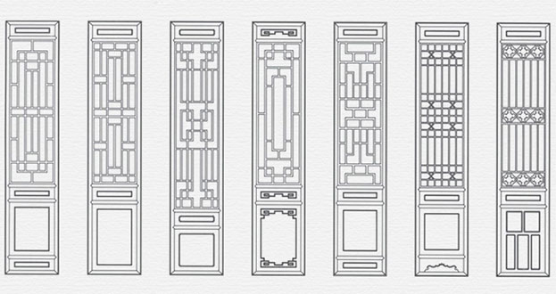 武宁常用中式仿古花窗图案隔断设计图