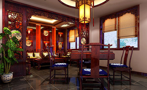武宁古典中式风格茶楼包间设计装修效果图